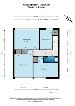 Floorplan - Mendelstraat 61, 1431 KM Aalsmeer